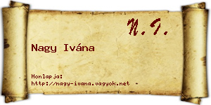 Nagy Ivána névjegykártya